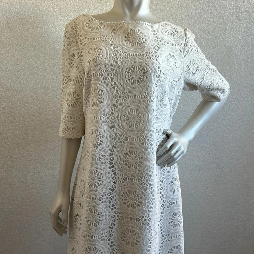 Women's | Adrianna Papell Ivory White Eyelet Lace Dress